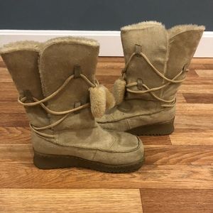 Natural Micro Suede Boots